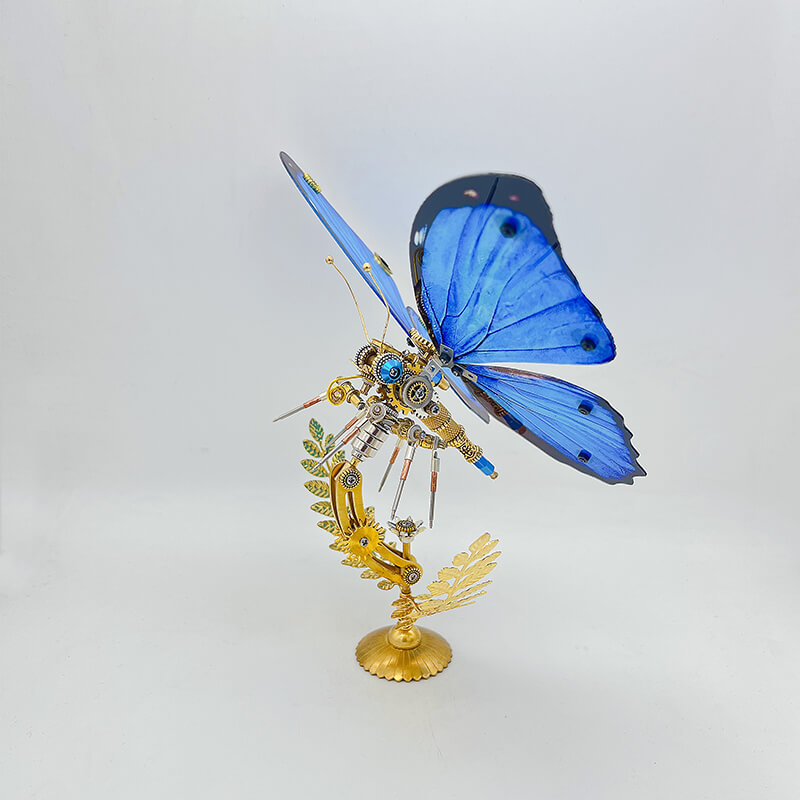 Laden Sie das Bild in Galerie -Viewer, {Steampunk Butterfly Morphidae 3D metal puzzle model kit for adult and kids
