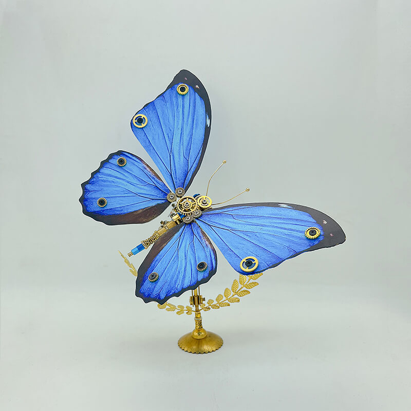 Laad de afbeelding in galerijviewer, Steampunk Butterfly Morphidae 3D metal puzzle model kit for adult and kids
