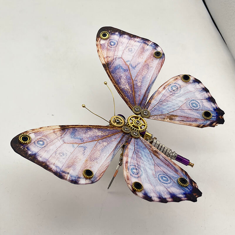 Laad de afbeelding in galerijviewer, Steampunk butterfly Neoris hewitsoni metal puzzle model kit
