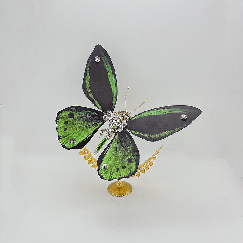 Load image into Gallery viewer, Steampunk Butterfly Troides aeacus 3D metal puzzle model kit for adults and kids
