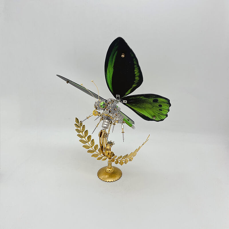 Load image into Gallery viewer, Steampunk Butterfly Troides aeacus 3D metal puzzle model kit for adults and kids
