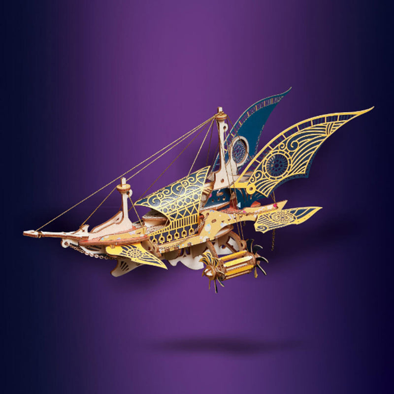 Load image into Gallery viewer, Steampunk Fantasy Spaceship 3D Wooden Puzzle Toy For Adults and Kids
