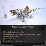 Steampunk Mechanical Chameleon 3D Metal Puzzle Model Kit for Adults