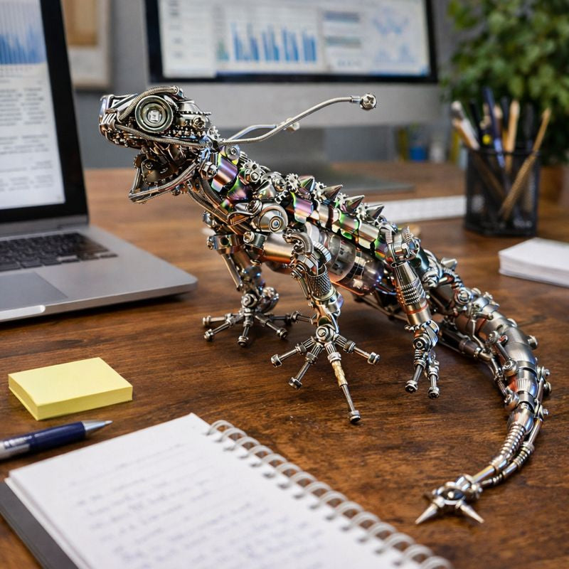 Steampunk Mechanical Chameleon 3D Metal Puzzle Model Kit for Adults