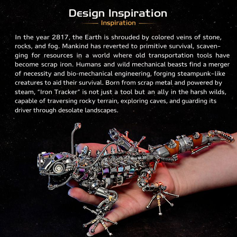 Steampunk Mechanical Chameleon 3D Metal Puzzle Model Kit for Adults