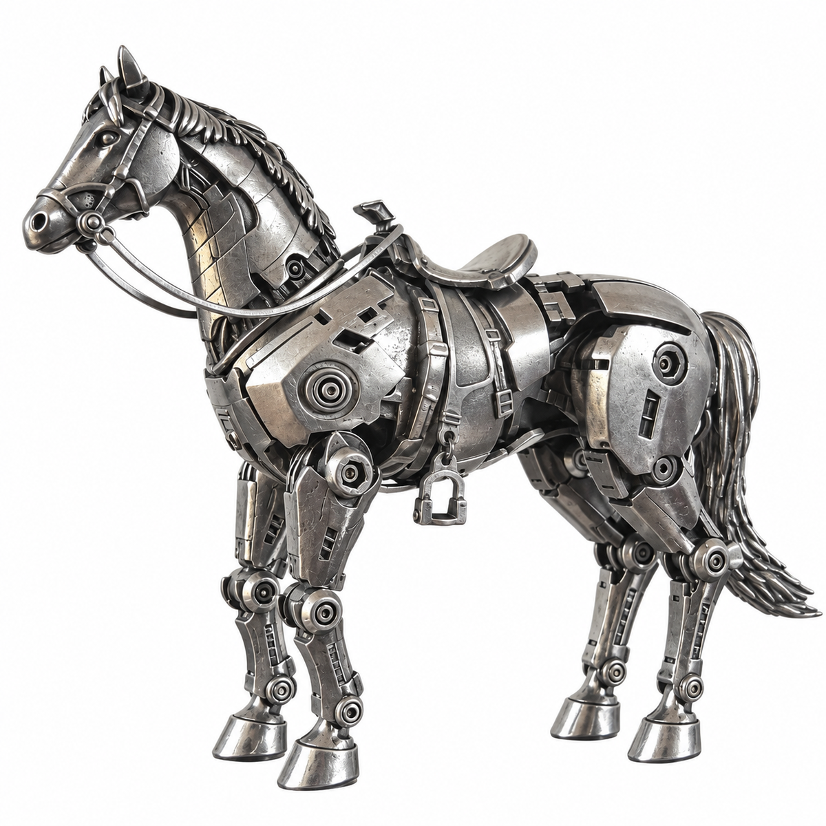 Steampunk Mechanical Horse with Carriage 3D Metal Model Kit