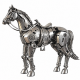 Steampunk Mechanical Horse with Carriage 3D Metal Model Kit