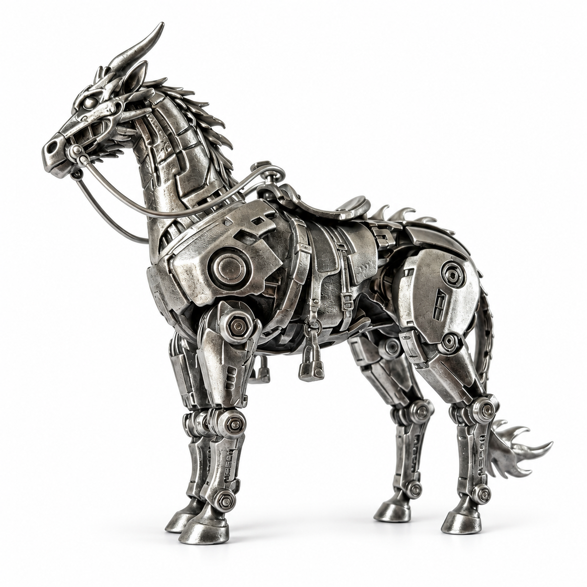Steampunk Mechanical Horse with Carriage 3D Metal Model Kit