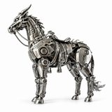 Steampunk Mechanical Horse with Carriage 3D Metal Model Kit