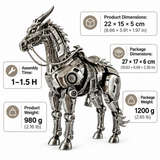 Steampunk Mechanical Horse with Carriage 3D Metal Model Kit