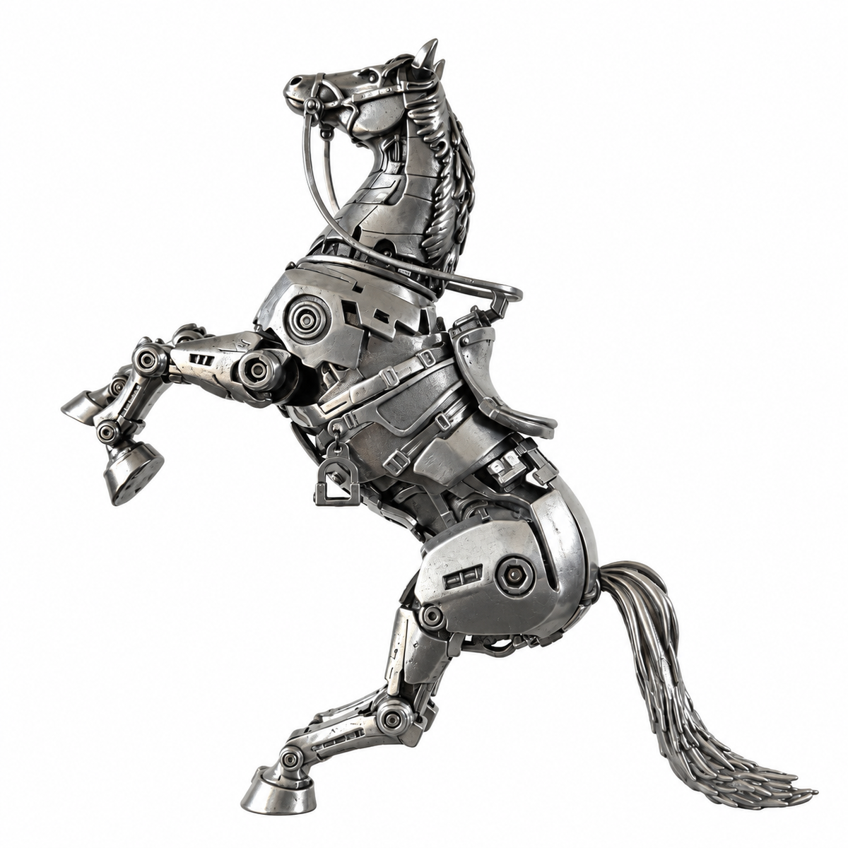 Steampunk Mechanical Horse with Carriage 3D Metal Model Kit