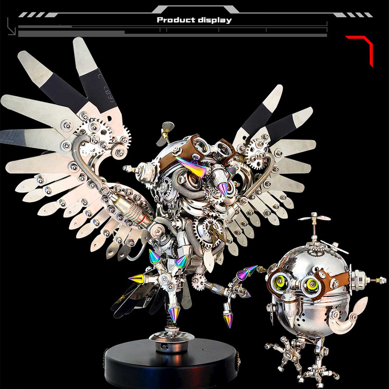 Laad de afbeelding in galerijviewer, Steampunk Mechanical Owl Egg Puzzle Model Kit
