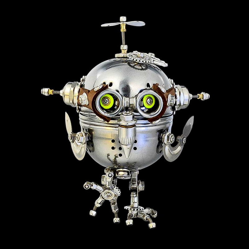 Laad de afbeelding in galerijviewer, Steampunk Mechanical Owl Egg Puzzle Model Kit
