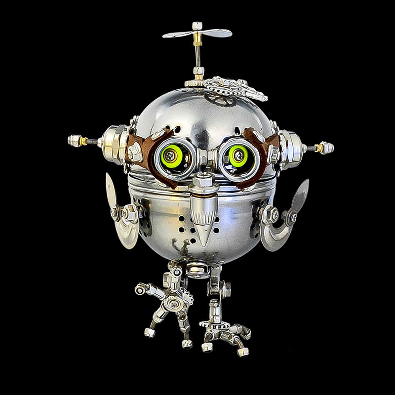 Laad de afbeelding in galerijviewer, Steampunk Mechanical Owl Egg Puzzle Model Kit
