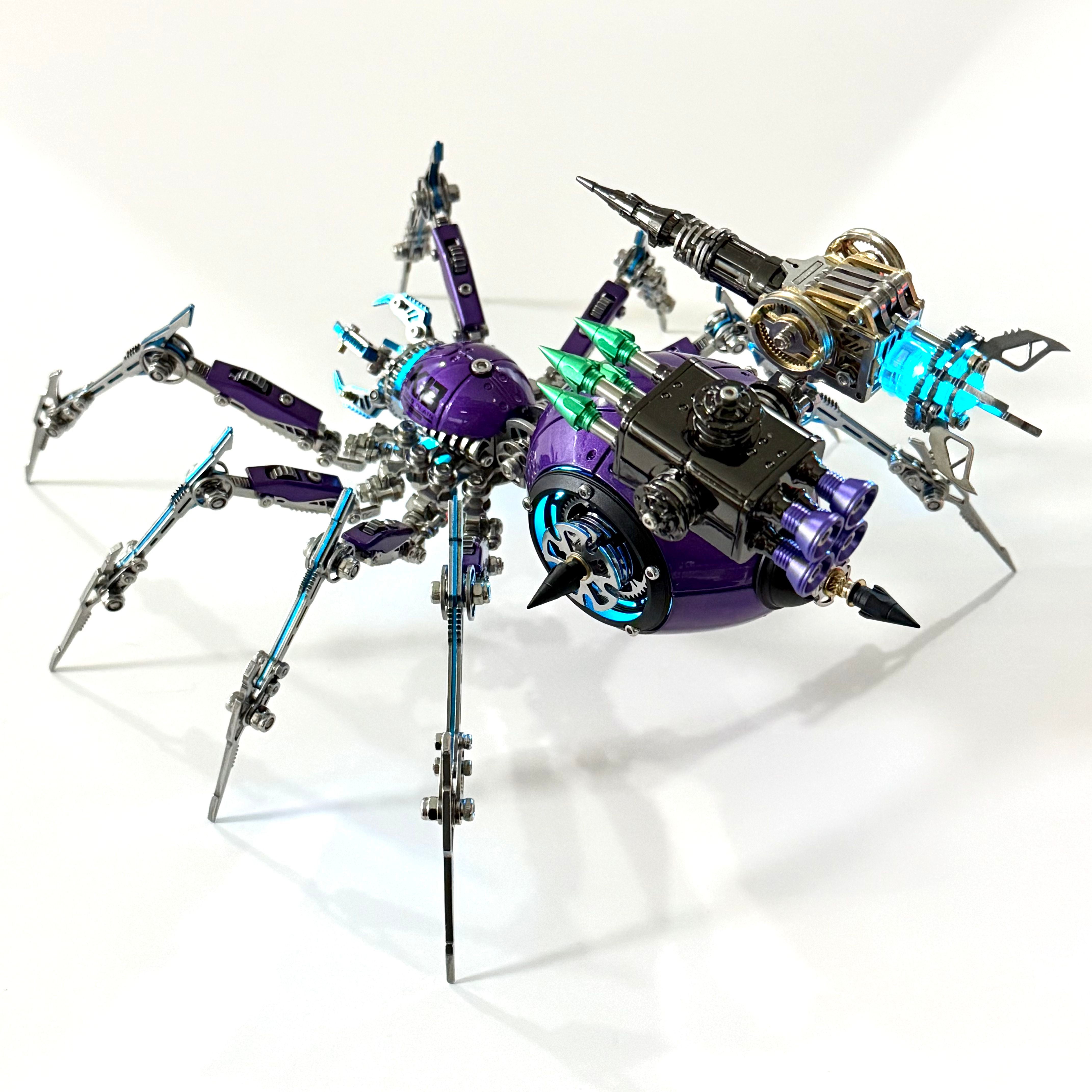 Steampunk Mechanical Spider Purple Storm 3D Metal Model Kit for Adults