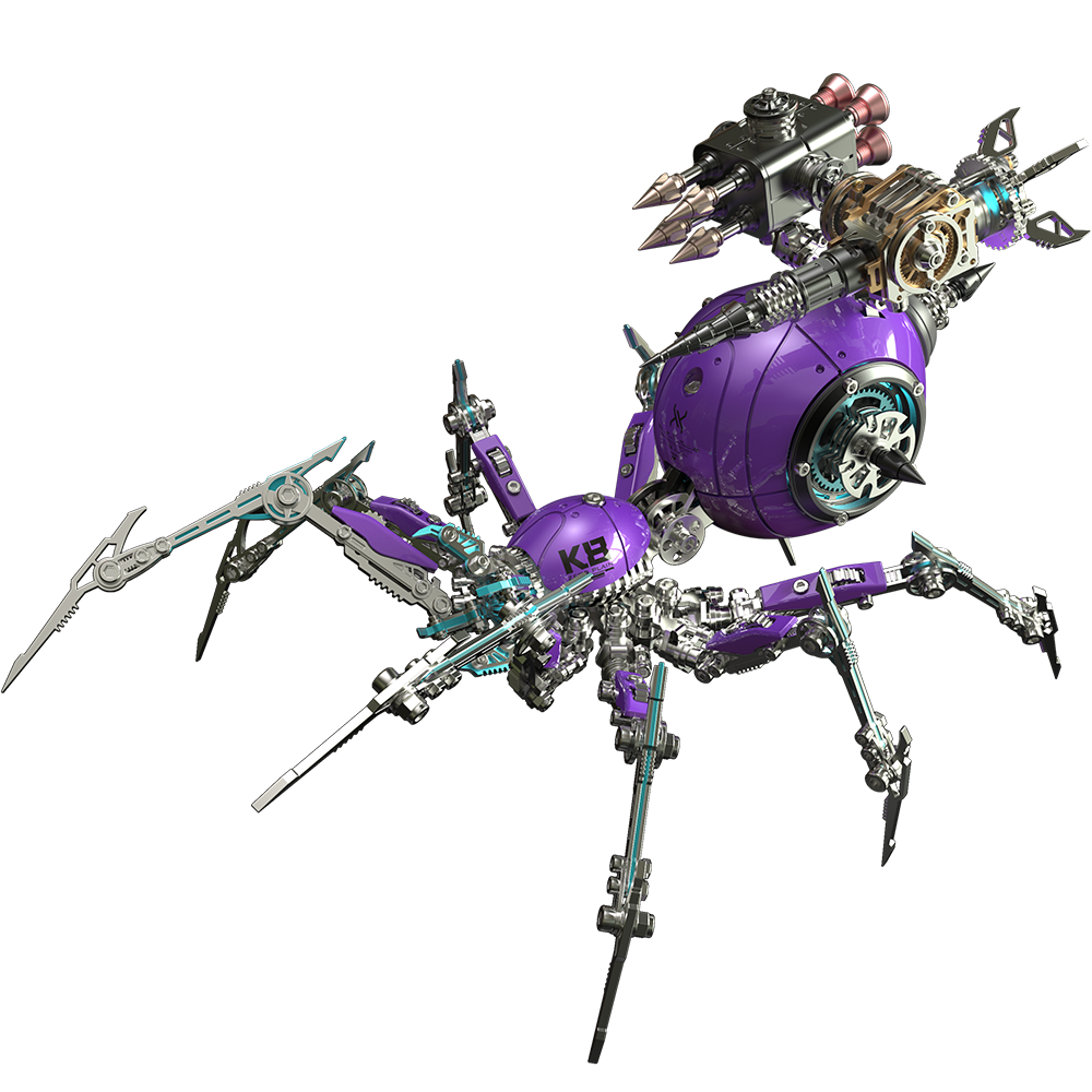 Steampunk Mechanical Spider Purple Storm 3D Metal Model Kit for Adults