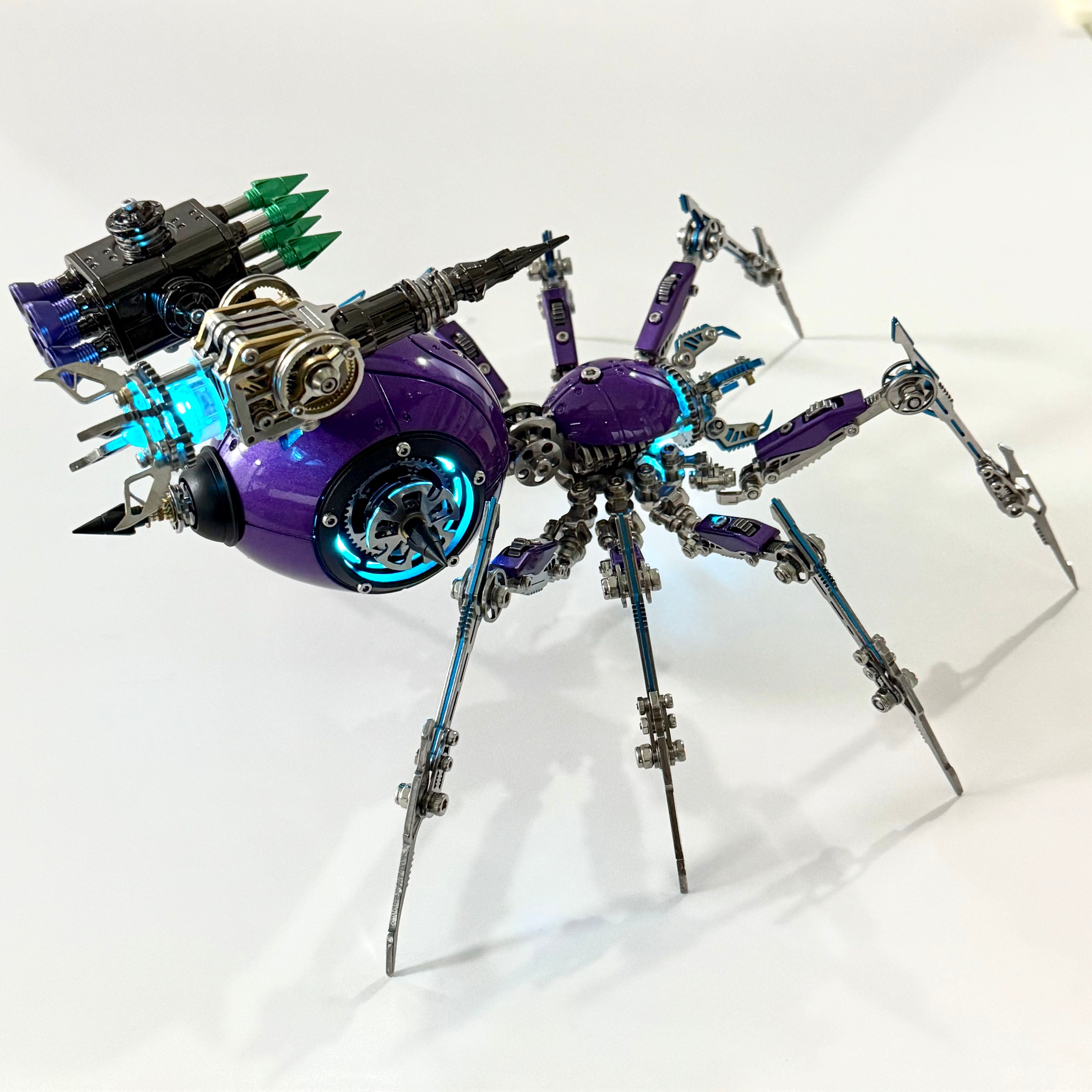 Steampunk Mechanical Spider Purple Storm 3D Metal Model Kit for Adults