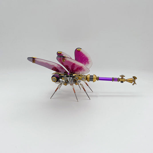steampunk purple-red dragonfly metal puzzle model kit