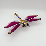 steampunk purple-red dragonfly metal puzzle model kit