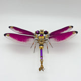 steampunk purple-red dragonfly metal puzzle model kit