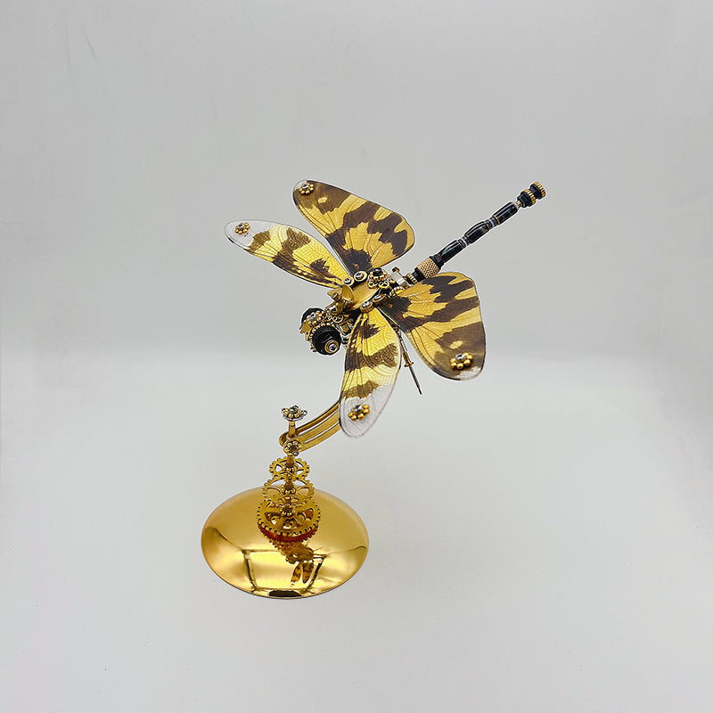 Load image into Gallery viewer, Steampunk Spotted winged dragonfly metal puzzle model kit
