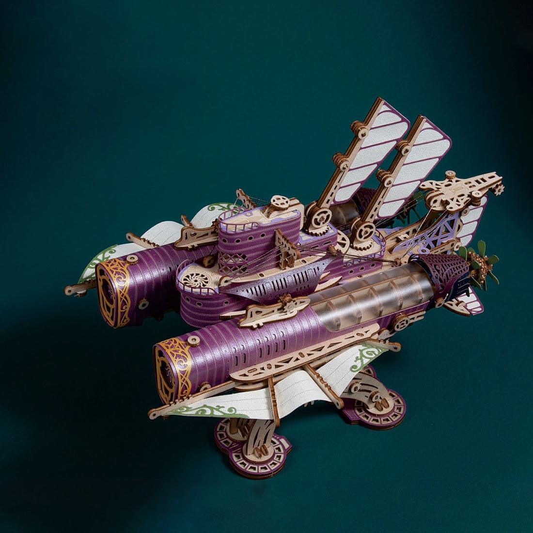 Steampunk submarine 3D wooden puzzle model toy For Gift and