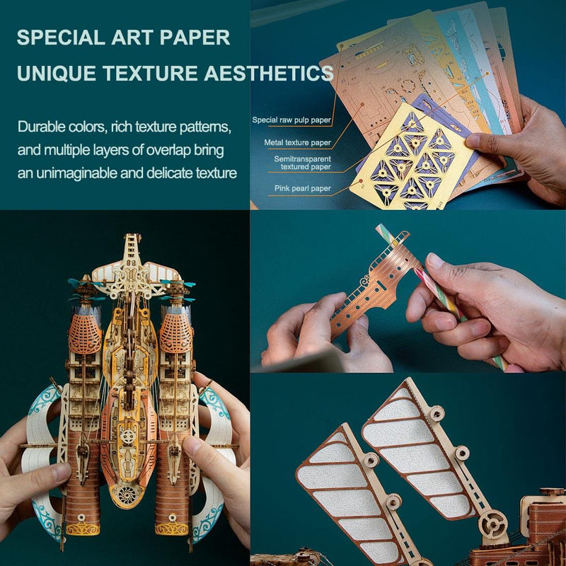 Laden Sie das Bild in Galerie -Viewer, {Steampunk submarine 3D wooden puzzle model toy For Gift and decoration
