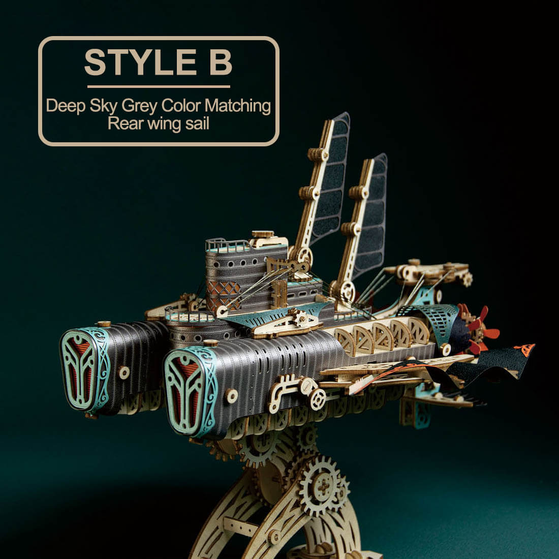 Steampunk submarine 3D wooden puzzle model toy For Gift and