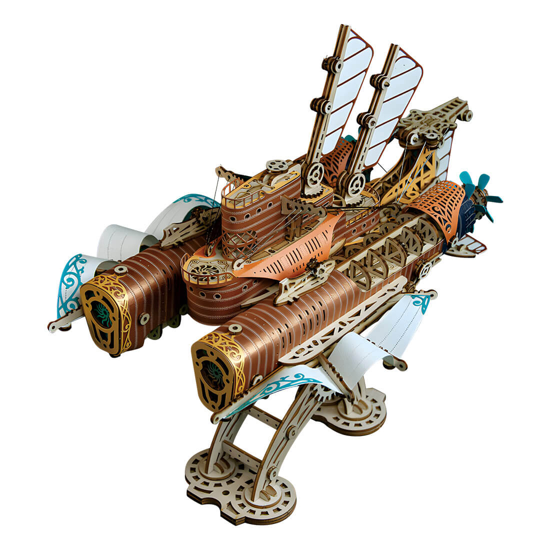 Steampunk submarine 3D wooden puzzle model toy For Gift and decoration