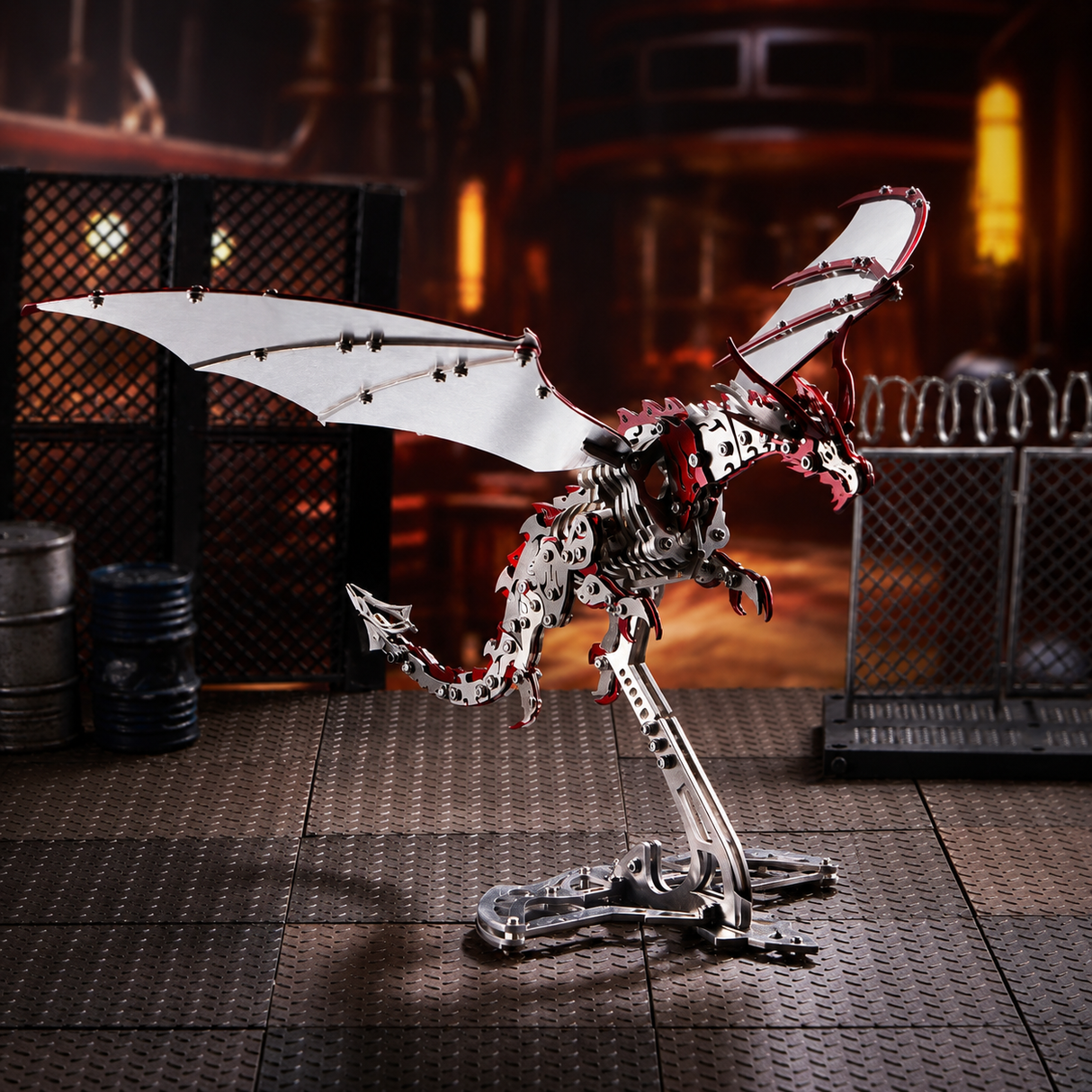 Thunder Pterosaur Metal Model Kit 3D Mechanical Fly Dragon Puzzle for Adults