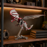 Finished Thunderwing Pterosaur metal sculpture displayed on a shelf