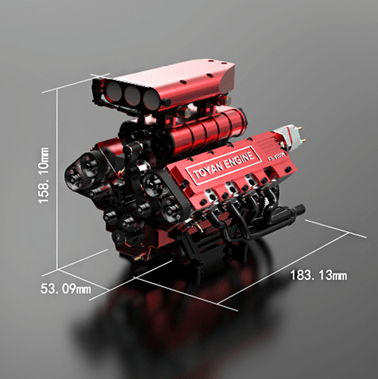 Kit de motor Mini V8 para adultos TOYAN HOWIN FS-V800 1/10 Kit de motor de  4 tiempos refrigerado por agua Nitro Motor Física Motor de juguete para RC