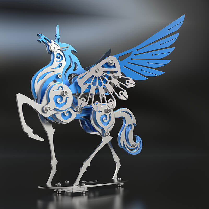 Laad de afbeelding in galerijviewer, Unicorn 3D Metal Model Puzzle Colorful Kit Mythical Creature

