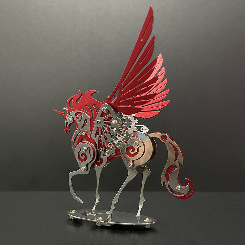 Laad de afbeelding in galerijviewer, Unicorn 3D Metal Model Puzzle Colorful Kit Mythical Creature
