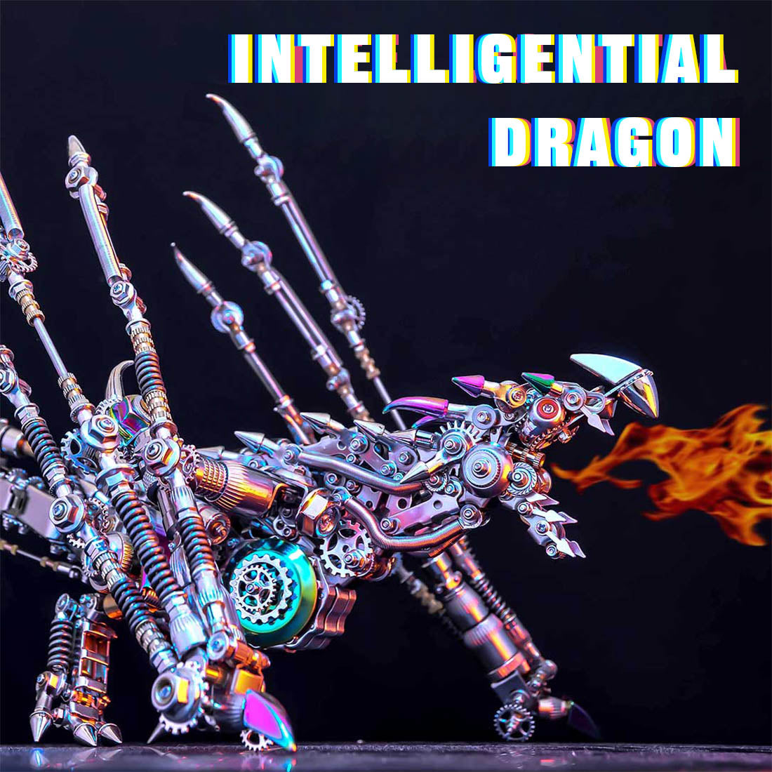 Western Dragon Cyberpunk Metal Puzzle Model Kit 1300 PCS for