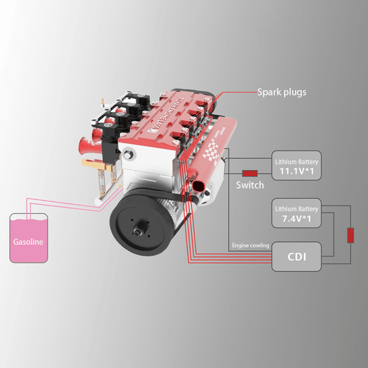 Toyan 4-stroke inline four-cylinder water-cooled gasoline engine model kit