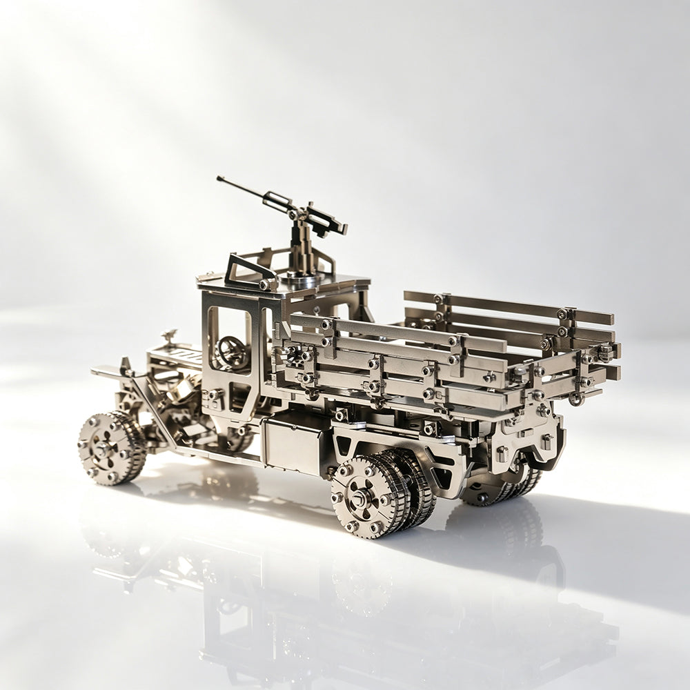 3D Metal Mechanical Military Truck Model Kit for Adults Camouflage DIY Assembly Puzzle