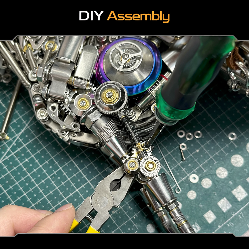 Mechanical Horse 3D Metal Model Puzzle Kit with LED Lights – DIY Steampunk Horse Building Set for Adults