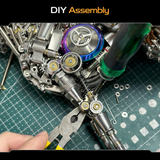 Mechanical Horse 3D Metal Model Puzzle Kit with LED Lights – DIY Steampunk Horse Building Set for Adults
