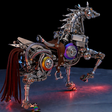 Mechanical Horse 3D Metal Model Kit with LED Lights for Adults