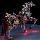 Mechanical Horse 3D Metal Model Kit with LED Lights for Adults