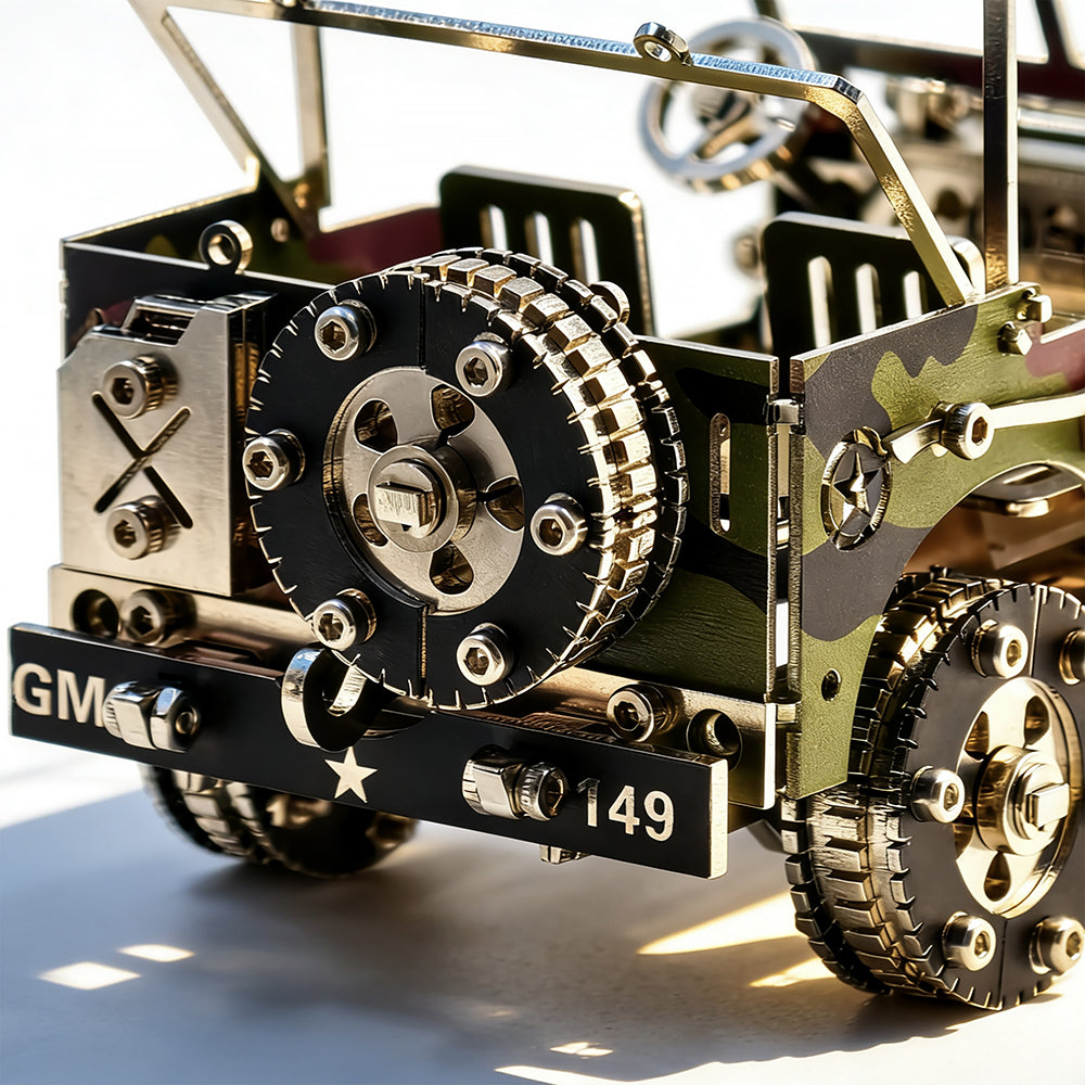 metal jeep model kit detailed interior seats and steering wheel