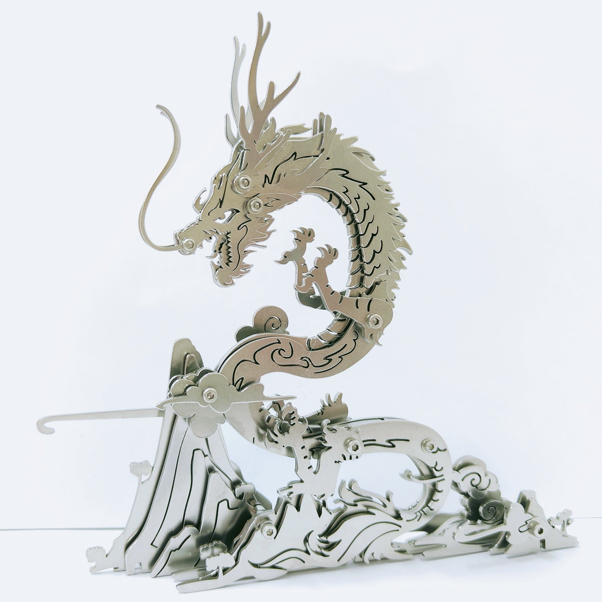 3D DIY Metal Puzzle Dragon on the Mountain Mythical Creature Model