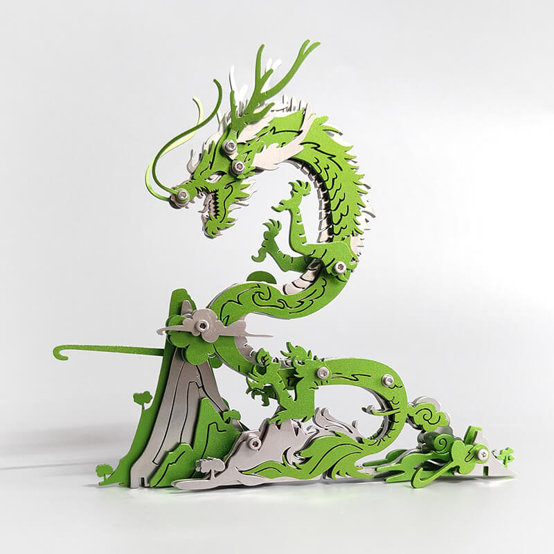 3D DIY Metal Puzzle Dragon on the Mountain Mythical Creature Model Kit