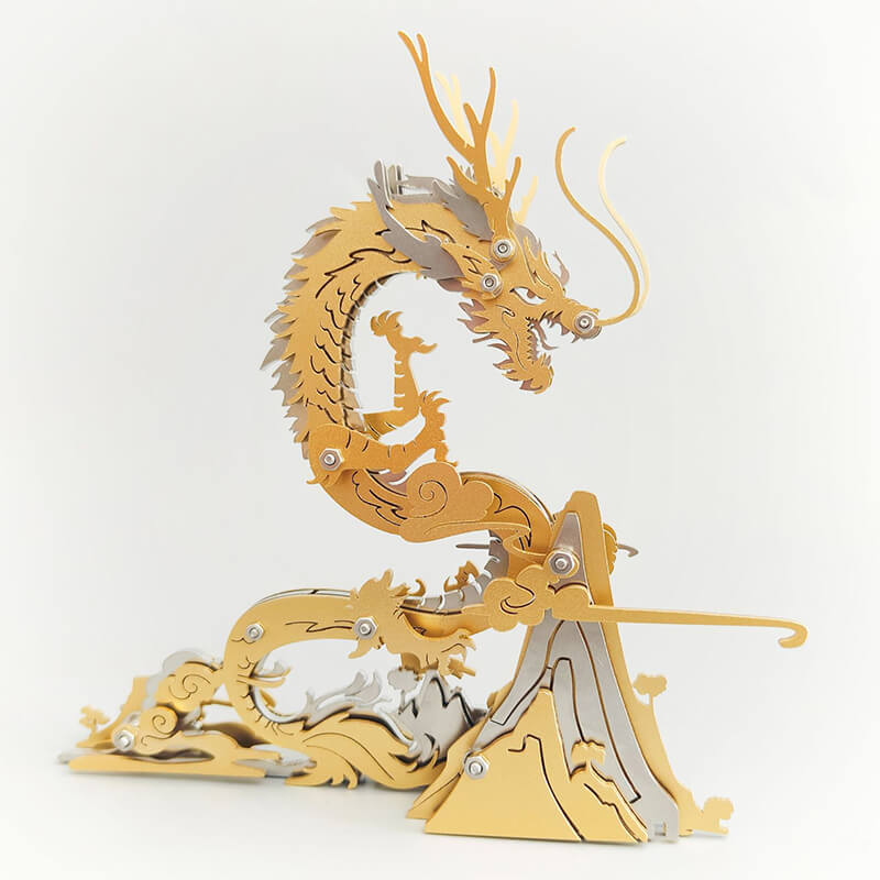 3D DIY Metal Puzzle Dragon on the Mountain Mythical Creature Model Kit