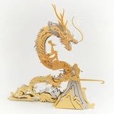 3D DIY Metal Puzzle Dragon on the Mountain Mythical Creature Model Kit