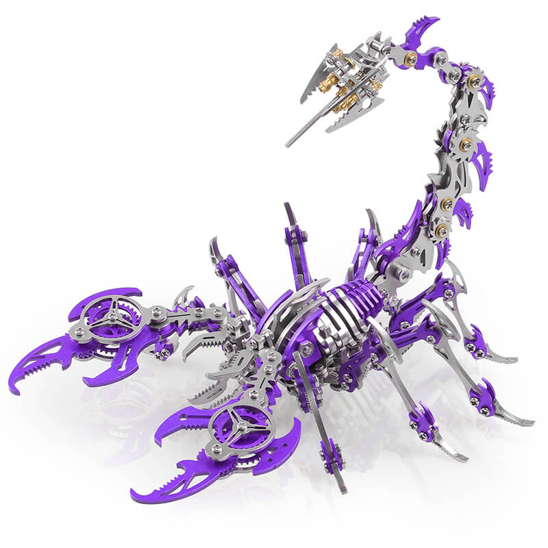Metalkitor Scorpion – Kits de puzzles 3D en métal pour adultes et adolescents – 454 pièces – Modèles d'assemblage mécanique – 4 heures à construire – Idéal pour cadeaux et décorations (argenté Metalkitor Scorpion – Kits de puzzles 3D en métal pour adultes et adolescents – 454 pièces – Modèles d'assemblage mécanique – 4 heures à construire – Idéal pour cadeaux et décorations (argenté