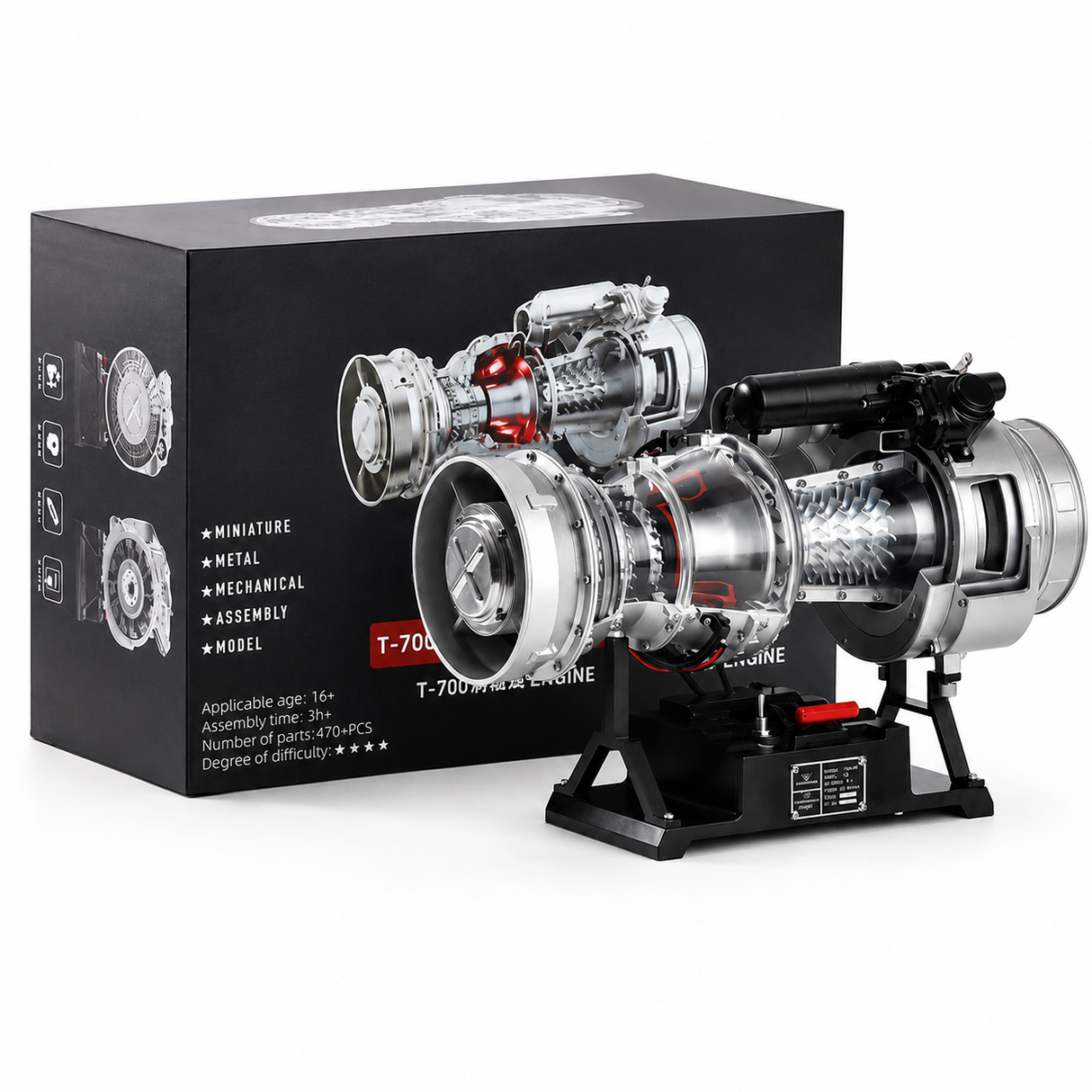 Teching T700 Turboshaft Engine Model Kit – 1:4 Scale Working Motorized Helicopter Engine Replica