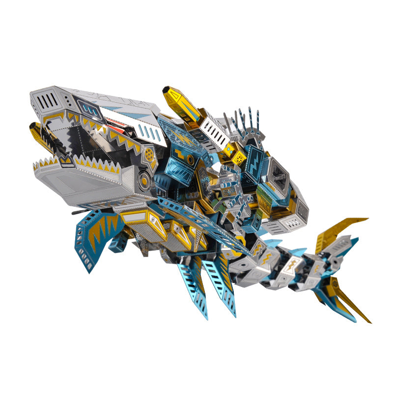 Laden Sie das Bild in Galerie -Viewer, {123 PCs Der Tigerhai der mechanischen Modellkits für Erwachsene Deep Seet Metal Metall
