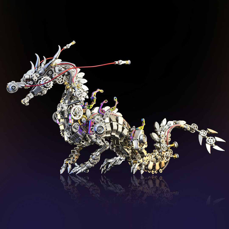 Laad de afbeelding in galerijviewer, 1300 pcs 3D Metal Diy realistische Chinese Dragon Model Kit Oude mythische beesten
